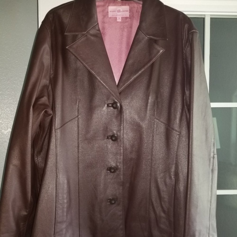 Wilsons Chocolate Brown Leather Jacket 2X